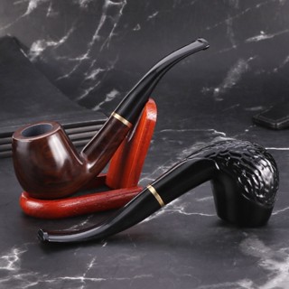 Daily Superior# pipe factory spot hot sale classic curved ebony ring pipe Ebony 9mm filter manual pipe 9.15Li