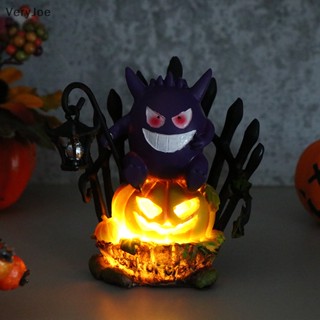 [VeryJoe] ฟิกเกอร์เรซิ่น รูปการ์ตูนโปเกม่อน Gengar King Halloween Geng Ghost Pumpkin Lantern Moon สําหรับตกแต่งบ้าน