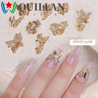 Quillan จี้ไข่มุก ผีเสื้อ 3D สําหรับตกแต่งเล็บ