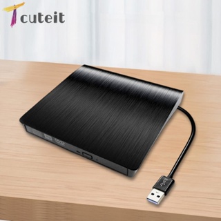 Tcuteit ออปติคอลไดรฟ์ USB3.0 สําหรับแล็ปท็อป Mac Windows 7 8 10