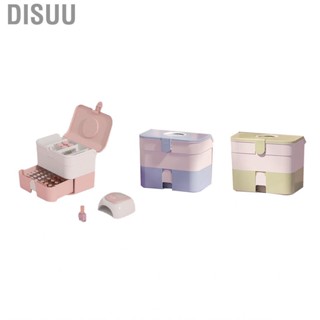 Disuu Makeup Drawer Organizer Box  Storage 2 Layers Lightweight Large  with Carry Handle for Outdoor