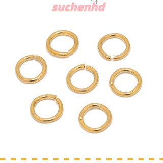 Suchenhd แหวนจั้มพ์ สเตนเลส สีทอง 8 มม. สําหรับทําเครื่องประดับผู้หญิง 200 ชิ้น