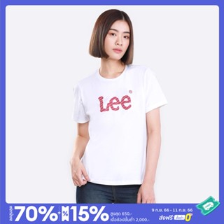 [S-5XL]LEE เสื้อยืดแขนสั้นผู้หญิง ทรง REGULAR รุ่น LE S523WTSSF01 สีขาว