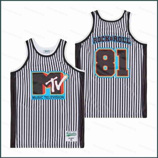 Sy3 No.81 เสื้อกีฬาบาสเก็ตบอล ลาย MTV Rock Roll Jersey พลัสไซซ์ สําหรับทุกเพศ YS3