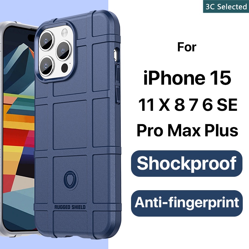 เคสกันกระแทก ไอโฟน15 11 X 8 7 6 SE ProMaxPlus Case ปกป้องหน้าจอ ป้องกันลายนิ้วมือ ปกป้องกล้อง TPU นุ่ม ซิลิโคน for iphone 15 Pro Max Plus 6S XS XR 2022 2020 ultra ฮาร์ด silicone