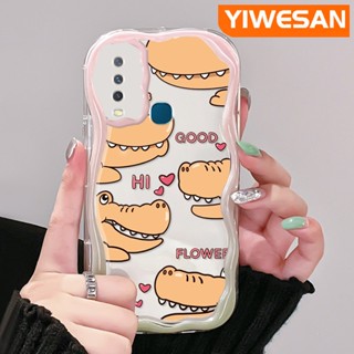 เคสโทรศัพท์มือถือ ซิลิกาเจลนิ่ม ใส กันกระแทก ลายหนังจระเข้น่ารัก สําหรับ VIVO Y12 Y15 Y17 Y12i Y3 Y3s 2020