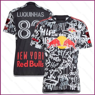 Yp2 เสื้อยืดกีฬาแขนสั้น ลายทีมชาติฟุตบอล New York Red Bulls Jersey Luquinhas 2023-2024 พลัสไซซ์ PY2