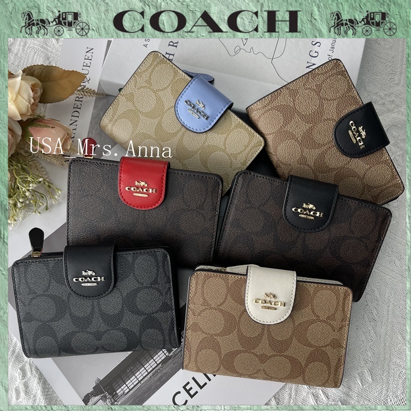 【Coach】/กระเป๋าสตางค์ใบสั้น/กระเป๋าสตางค์ผู้หญิง ZeroC0082