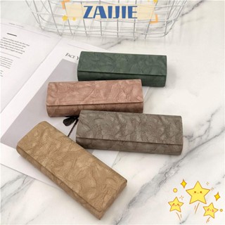 Zaijie24 กล่องใส่แว่นตา กันกด น้ําหนักเบา แบบพกพา หนัง PU ป้องกันแว่นตา สําหรับผู้ชาย