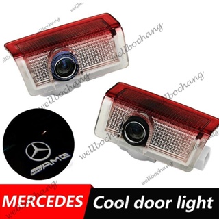 ไฟโปรเจคเตอร์สัญญาณเตือน LED ติดประตูรถยนต์ สําหรับ Mercedes Benz E-class W212 S212 C class w205 C204 GL-class X166 4MATIC W246 W242 W176 2 ชิ้น