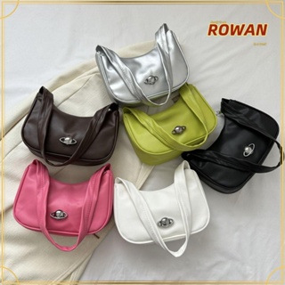 Rowans กระเป๋าสะพายไหล่ลําลอง หนัง PU ขนาดเล็ก จุของได้เยอะ สีพื้น สําหรับสตรี Y2k