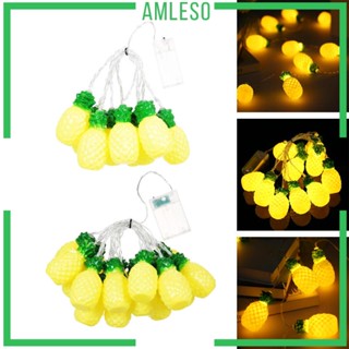 [Amleso] พวงมาลัยไฟ LED กันน้ํา ลายสับปะรด สําหรับกลางแจ้ง