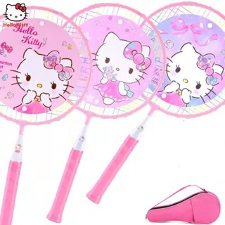 ของเล่นไม้แบดมินตัน แบดมินตัน ลาย Hello Kitty ทนทาน สําหรับเด็กอนุบาล ZZKX