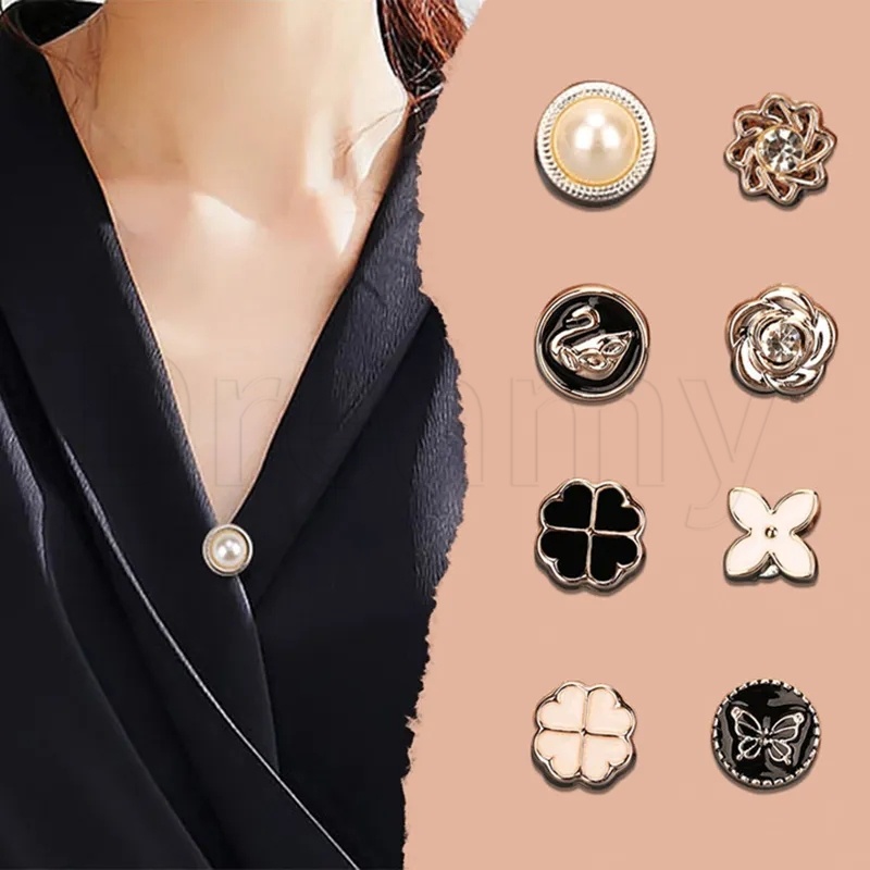 เข็มกลัดแม่เหล็ก รูปดอกคามิเลีย ประดับไข่มุกเทียม แบบมองไม่เห็น DIY อุปกรณ์เสริม สําหรับตกแต่งเสื้อผ้า