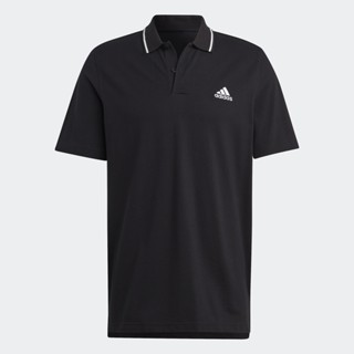 adidas ไลฟ์สไตล์ เสื้อโปโล Essentials Piqué Small Logo ผู้ชาย สีดำ IC9314