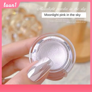 Nail Art Moonlight White Fairy Aurora Powder Super Flash Mirror Flour Magic Mirror ผงโพลาไรซ์ COD