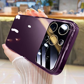 เคสโทรศัพท์มือถือ แบบใส กันกระแทก กรอบสี่เหลี่ยม สีม่วงเข้ม หรูหรา สําหรับ IPhone 6 Plus 6S Plus 7 Plus 8 Plus X XR XS Max SE 2020