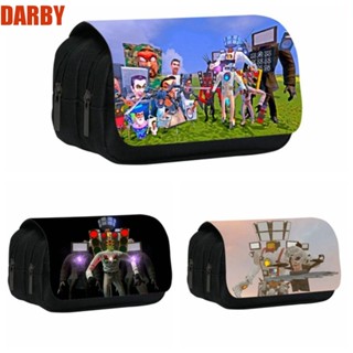 Darby Skibidi กระเป๋าดินสอ ลายการ์ตูนอนิเมะ Skibidi 3D ขนาดใหญ่ แบบพกพา ทนทาน สําหรับเด็ก