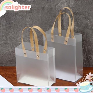 Solighter ถุง PP PVC พร้อมหูหิ้ว สําหรับใส่ของขวัญ