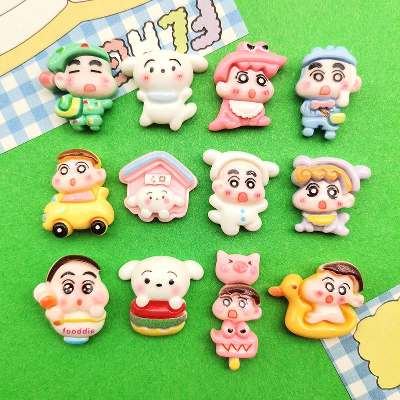 การ์ตูนเคลือบเงา Cross-Dressing Shin-Chan Series อุปกรณ์เรซิน diy ครีมกาวเคสโทรศัพท์แถบคาดศีรษะคว้าคลิปถ้วยน้ํา Patch