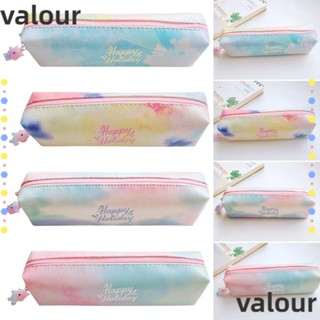 Valour กระเป๋าเครื่องเขียน ความจุขนาดใหญ่ สีพื้น สําหรับนักเรียน
