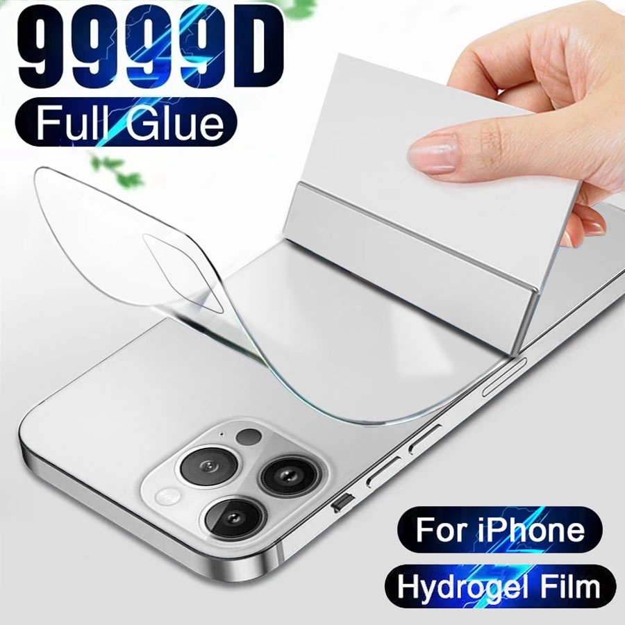 ฟิล์มกันรอยด้านหลังโทรศัพท์มือถือ แบบนิ่ม สําหรับ iPhone 16 15 14 13 12 11 Pro Max 15 14 Plus 13 12 mini XS XR X 8 7 6 6s Plus SE 2020ฟิล์มป้องกันหน้าจอความเป็นส่วนตัวสีฟ้า