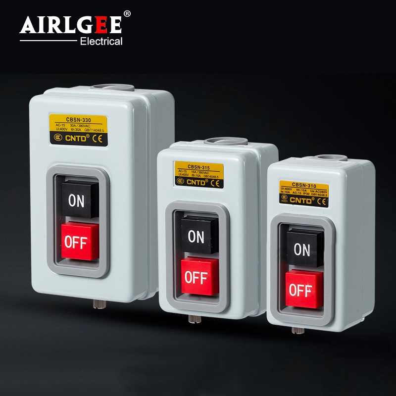 Start Push Button Switch AC220V 380V 3 phase BS211B BS216B BS230B Motor Control Start Stop ON-OFF 3.7KW