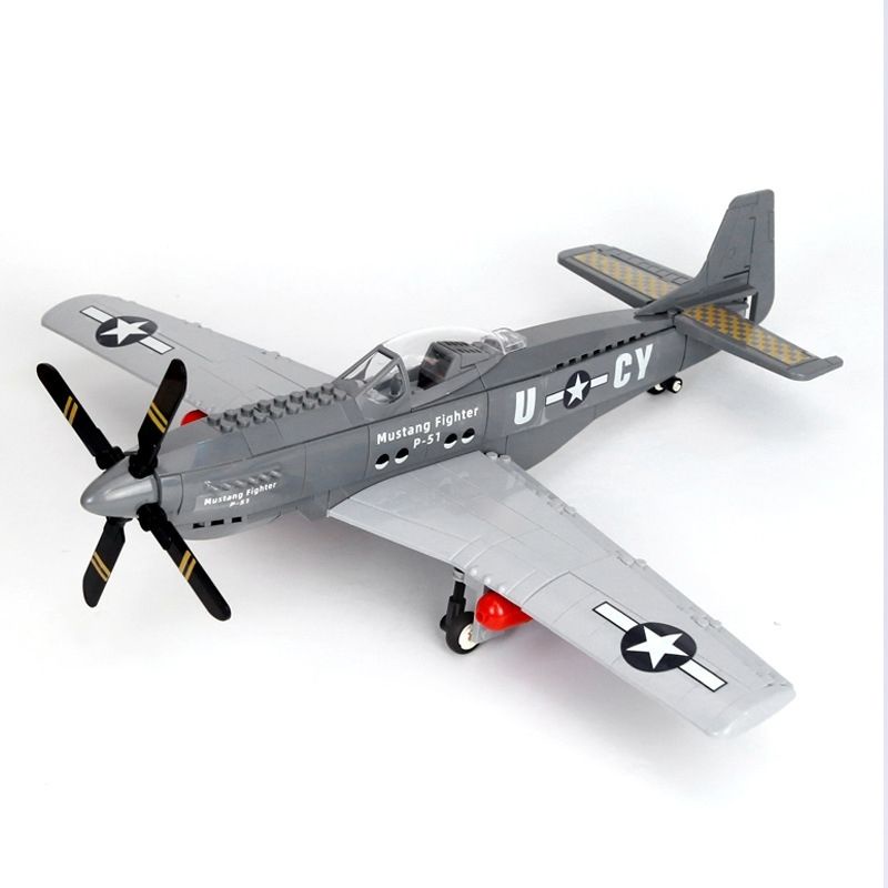 WANGE 4006 P-51 Mustang Fighter Building Block Model Assembly Toy