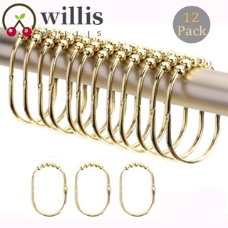 Willis ตะขอแขวนผ้าม่านอาบน้ํา 4 สี กันสนิม เสียงเบา