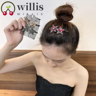 Willis หวีจัดแต่งทรงผม รูปตัว U ประดับพลอยเทียม ดาวห้าแฉก แฟชั่น