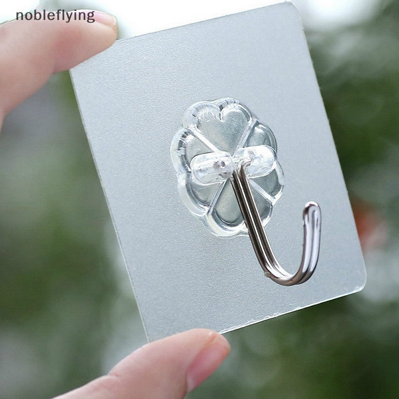 Nf ตะขอแขวนแบริ่ง รับน้ําหนักได้ 10 กก. ไร้รอยต่อ 5 ชิ้น nobleflying