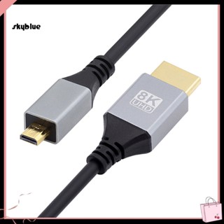 [Sy] สายเคเบิลเชื่อมต่อ ชุบทอง ความเร็วสูง 8k Micro Hdmi เป็น Hdmi สองทาง คุณภาพสูง สําหรับทีวี Hd ยืดหยุ่น แปลงปลั๊กแอนด์เพลย์ พร้อมโฮสต์