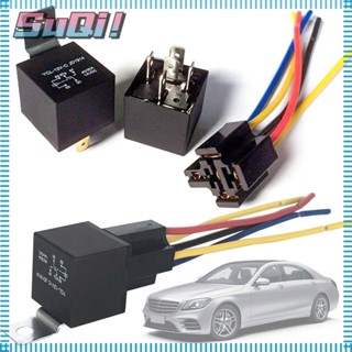 Suqi สวิตช์รีเลย์รถยนต์ กันน้ํา พร้อมซ็อกเก็ตรีเลย์ 12V 24V 40A