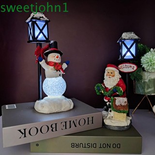 Sweetjohn โคมไฟ LED เรืองแสง รูปบ้านหิมะ สําหรับตกแต่งห้องนอน ห้องนั่งเล่น