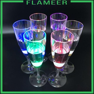 [Flameer] แว่นตาฟลุตแชมเปญ มีไฟ LED 6 ชิ้น สําหรับบาร์กลางแจ้ง