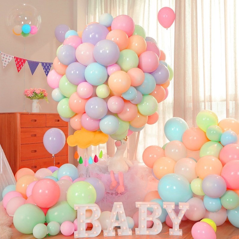ลูกโป่งยาง สีมาการอง สําหรับตกแต่งปาร์ตี้วันเกิด งานแต่งงาน เด็ก ผู้ใหญ่