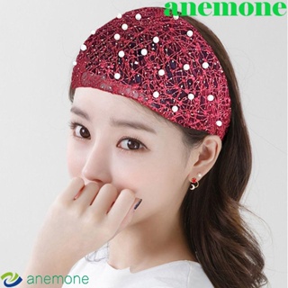 Anemone ผ้าโพกหัว ผ้าโพกหัว แบบยืดหยุ่น ลายดอกไม้ กลวง สําหรับผู้หญิง