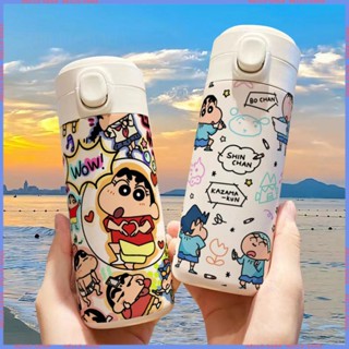 🥤Animation Peripheral Limited Water Cup🥤 กระติกน้ําร้อน สเตนเลส ลายการ์ตูนชินจัง ขนาดเล็ก แบบพกพา น้ําหนักเบา