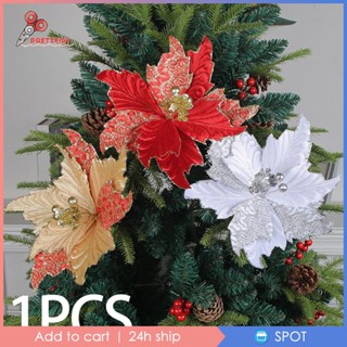 [Prettyia1] ดอกไม้ประดิษฐ์ Poinsettia สําหรับตกแต่งต้นคริสต์มาส