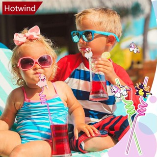 Hotwind หลอดดูดน้ําพลาสติก ใช้ซ้ําได้ สุ่มสี สําหรับเด็ก ปาร์ตี้วันเกิด V6Y6 5 ชิ้น