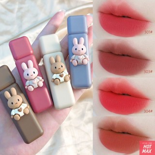 Hengfang Pure Desire น่ารัก Bobo Milk Rabbit Lip Glaze กำมะหยี่ Matte Long Lasting และน่ารักสำหรับนักเรียนหญิงเซ็กซี่การ์ตูนลิปกลอสลิปสติกของเหลวแนวโน้มลิปกลอสสีแดง,Beauty Frenzy