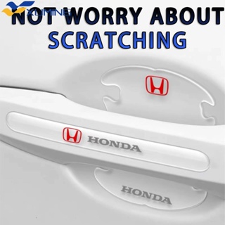 [Honda] สติกเกอร์ฟิล์มซิลิโคน ป้องกันรอยขีดข่วน ทนทาน สําหรับมือจับประตูรถยนต์ 4 ชิ้น