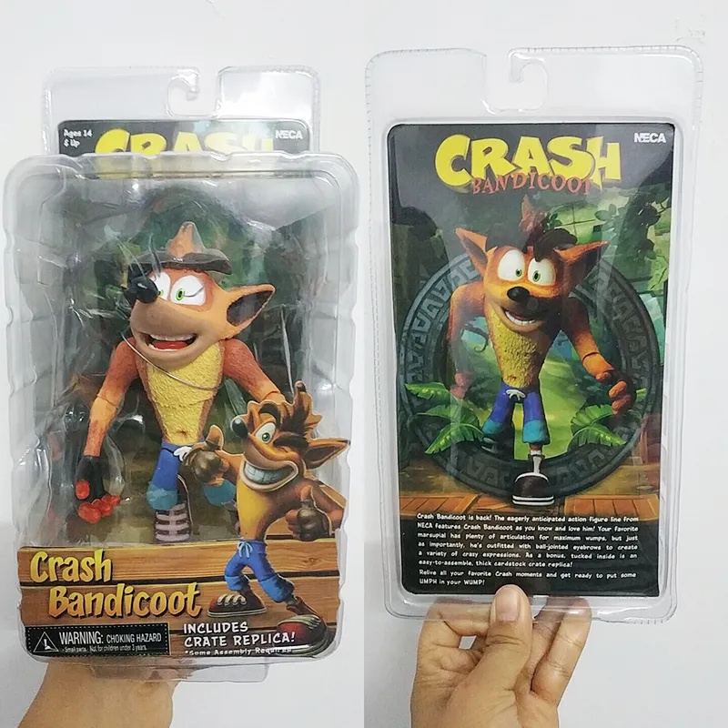 NECA Crash Bandicoot Articulated Figure Luxury Crash Vehicle พร้อม Jetpack