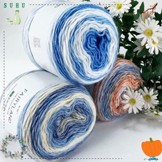Suhu ไหมพรมขนสัตว์ สีรุ้ง ทอมือ ผ้าฝ้าย แฟนซี ผสมเส้นด้าย