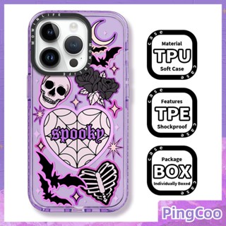 Pingcoo - เข้ากันได้สำหรับ เคส iphone 11 เคสไอโฟน เคสไอโฟน11 Soft Case เคสใสหนากันกระแทกป้องกันกล้องกรอบสีม่วง Skull BAT เข้ากันได้กับ iPhone 14 PRO MAX 13 12 PRO MAX XR XS 7Plus 8 PLUS