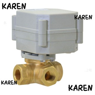 Karen วาล์วบอลมอเตอร์ ทองเหลือง 12V 24VAC DC 3/8 นิ้ว