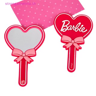 Strongaroetrtu กระจกแต่งหน้า แบบพกพา ลายการ์ตูนอนิเมะ Barbie Kawaii สีชมพู สําหรับเด็กผู้หญิง