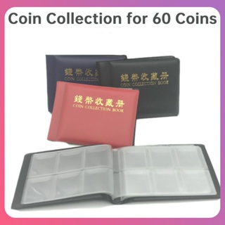 Creative 60 Coin Collection Album คุณภาพสูง Storage เคส Holder สำหรับของสะสม 60 Pockets Collecting Coin Holders Scrapbook Pockets Album Coin Storage Scrapbook [COD]