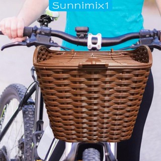 [Sunnimix1] ตะกร้าจักรยานไฟฟ้า พร้อมฝาปิด แบบพกพา ทนทาน สําหรับจักรยานเสือภูเขา