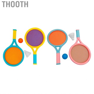 Thooth 2 Rackets Balls Children Badminton Racket Slip Resistant Durable Elastic Portable Tennis Set